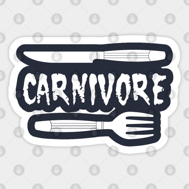 Carnivore Knife and Fork White Text Sticker by Barthol Graphics